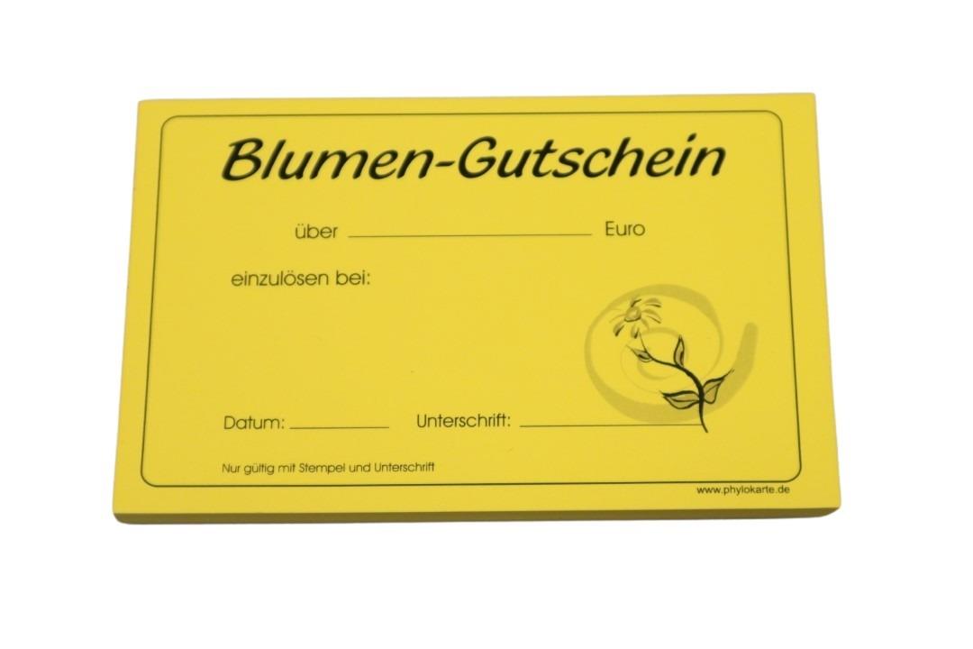 Blumen-Gutscheine 50 Stück einfarbig gelb