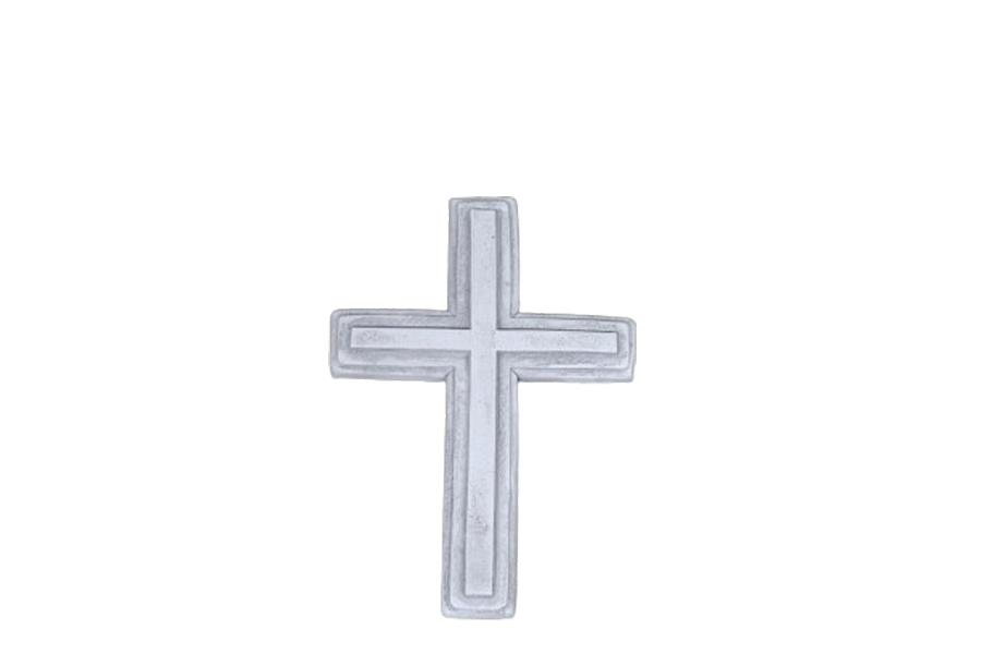 Kreuz Polyresin grau 10,5x14,3cm