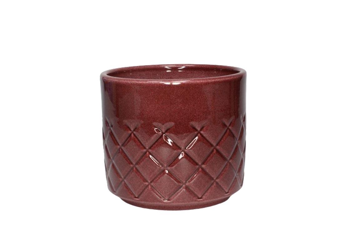 Keramikübertopf Crystal bordeaux-lasur D12cm