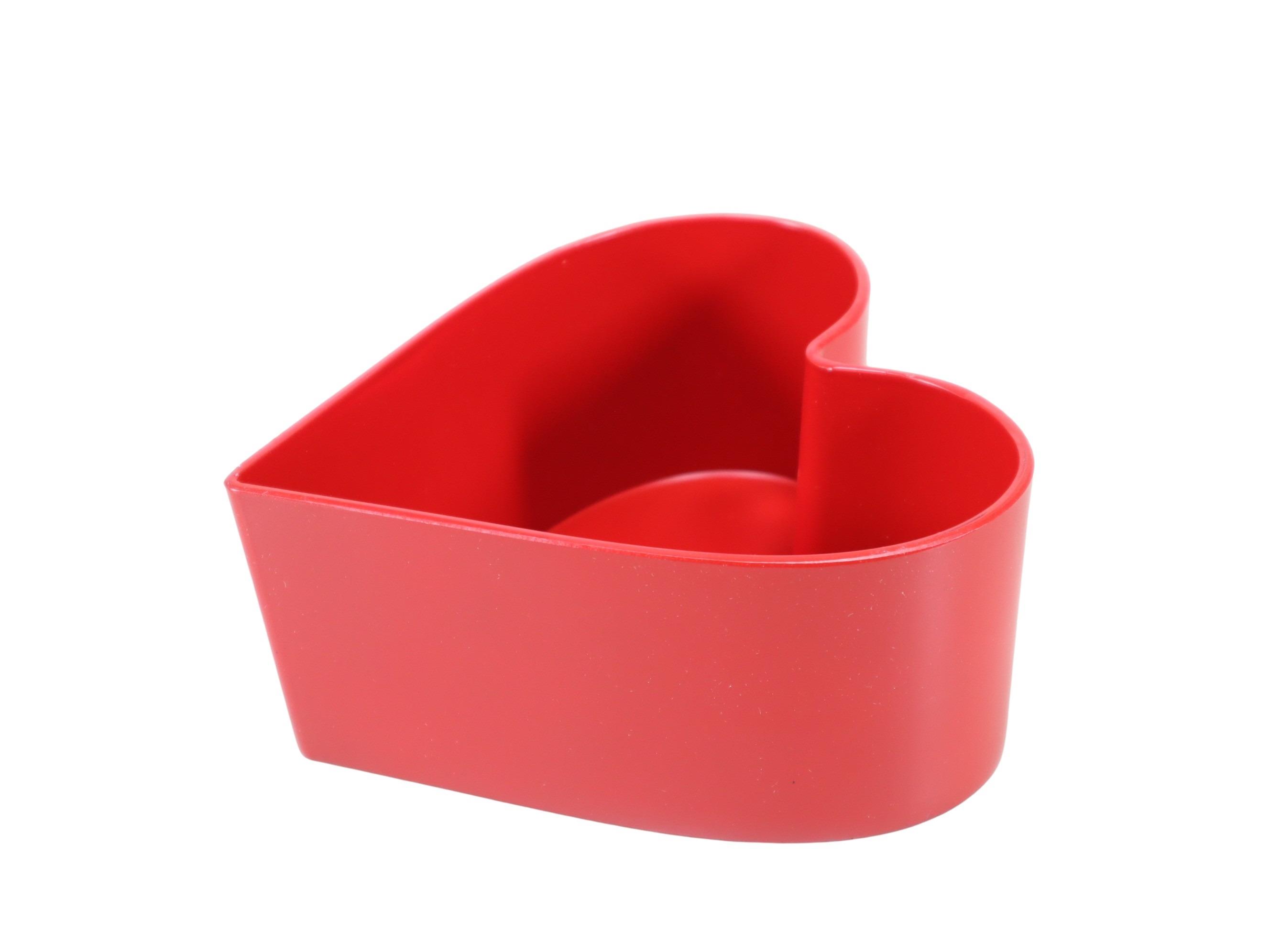 Herzschale KARA rot Plastik D15cm H7cm