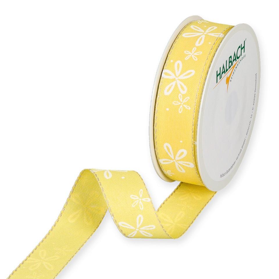 Druckband Blüten 25 mm 18 Meter lemon 912