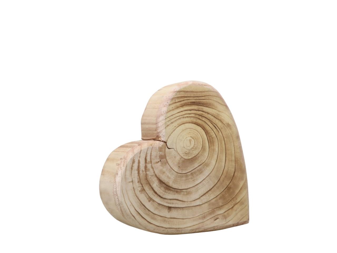 Herz Paulownia-Holz natur-geflammt D30x7,5cm