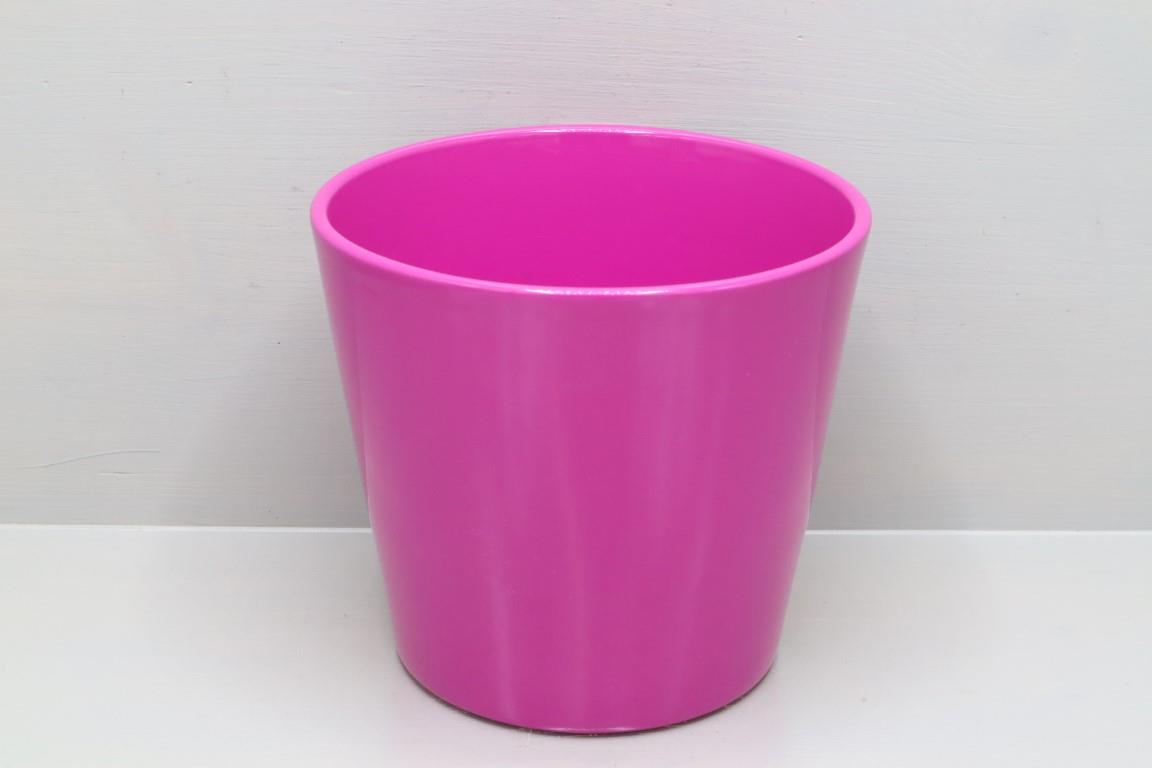 Keramikübertopf Serie 440 12cm fuchsia glanz