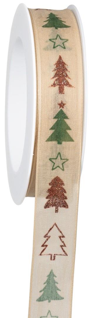 Band Albero die Natale 25 mm 18 Meter sand 027