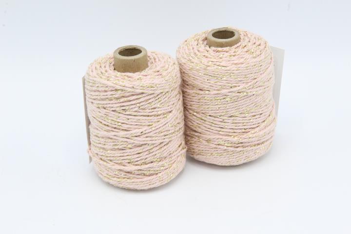 Cotton/Lurex Schnur 2 mm 50 Meter Farbe12 rosa NETTO