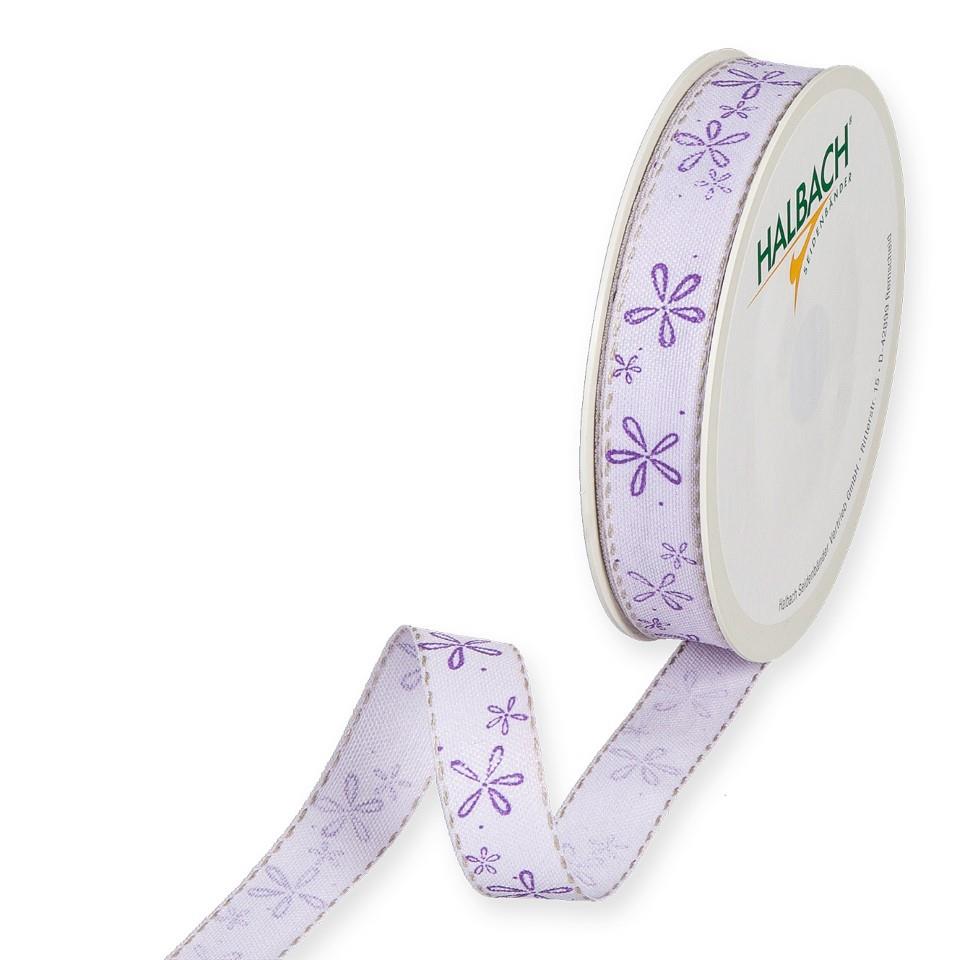 Druckband Blüten 15 mm 18 Meter lavender 537