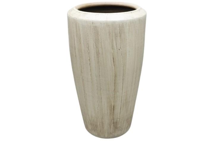 Bodenvase Keramik H80cm Holzdekor natur NETTO