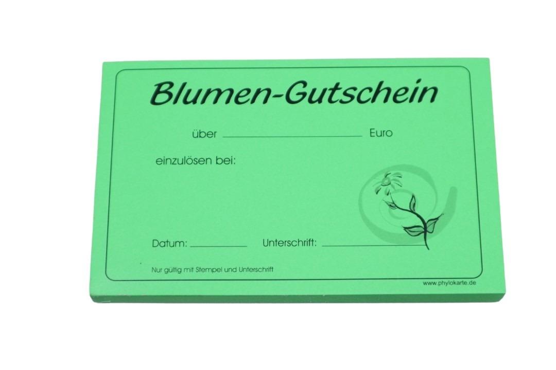 Blumen-Gutscheine 50 Stück einfarbig grün