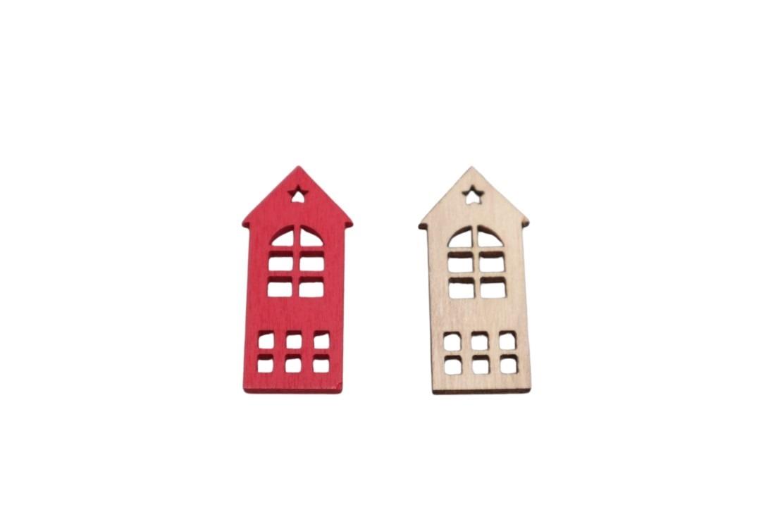 Streuer Haus Holz natur/rot H4,5x2cm