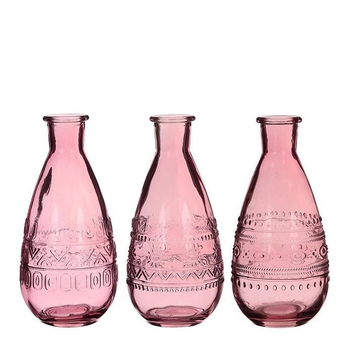 Glasflasche Rome rose D7,5x H15,8cm