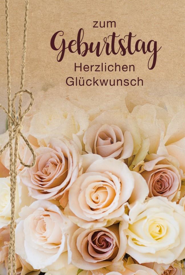 Glückwunschkarte Zum Geburtstag Romantic 11,5x17 cm