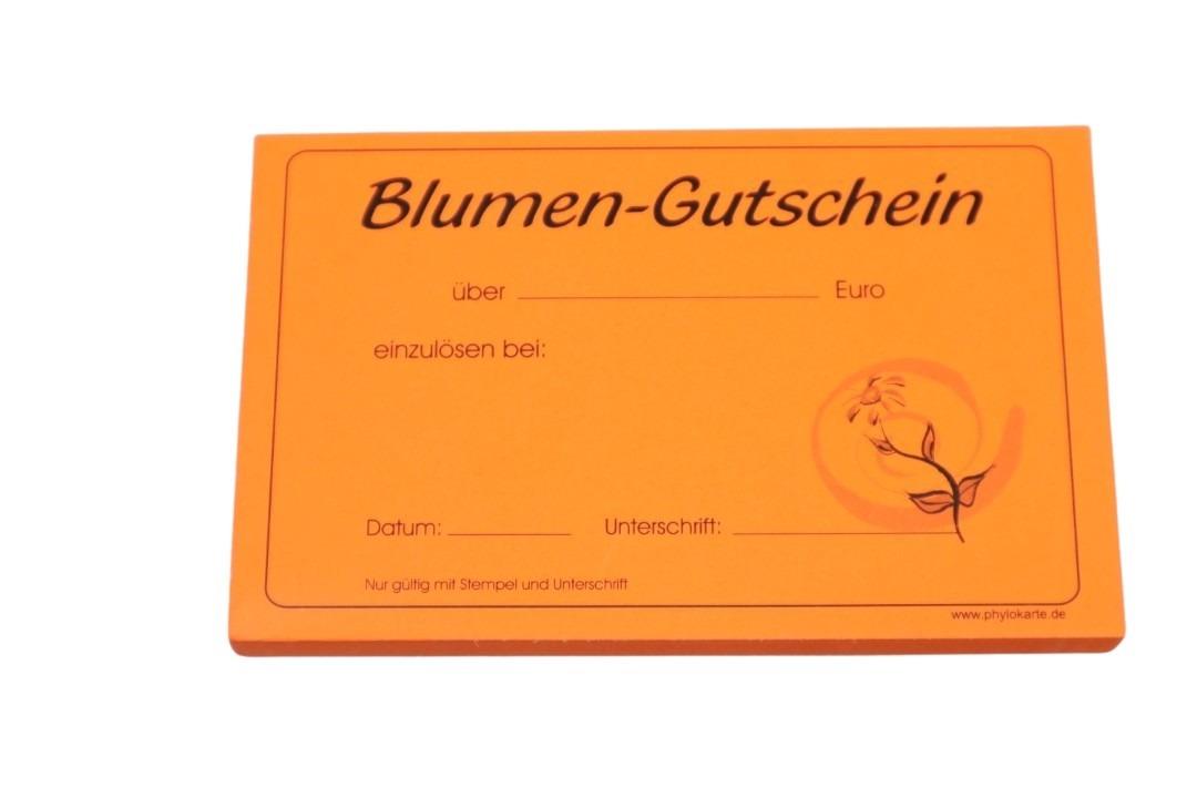 Blumen-Gutscheine 50 Stück einfarbig orange