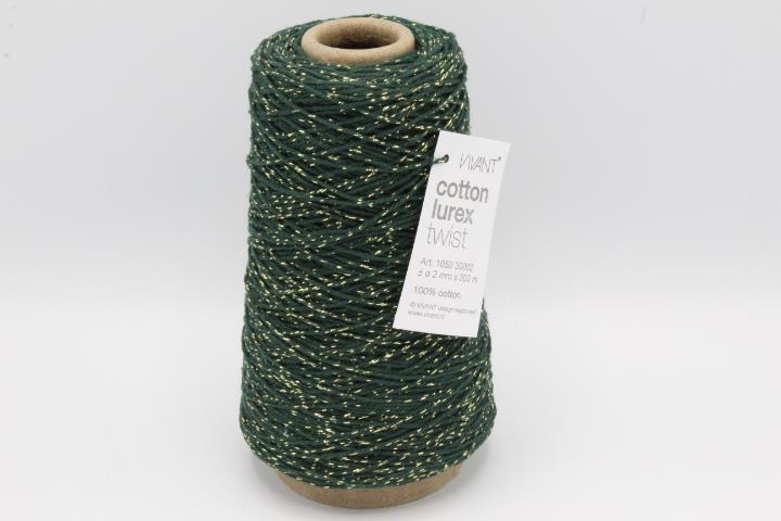 Cotton/Lurex Schnur 2 mm 300 Meter Farbe67 jägersgrün NETTO