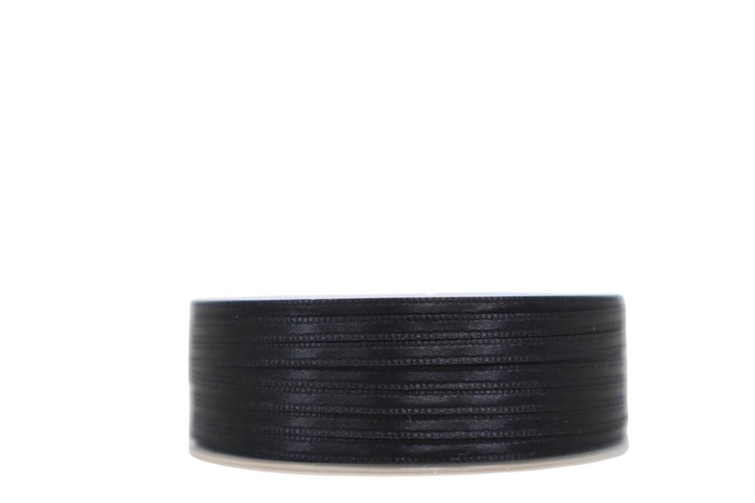 Satinband 3 mm 50 Meter schwarz