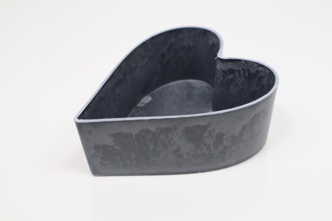 Herzschale KARA natur-schwarz Plastik L17x14cm H6,5cm