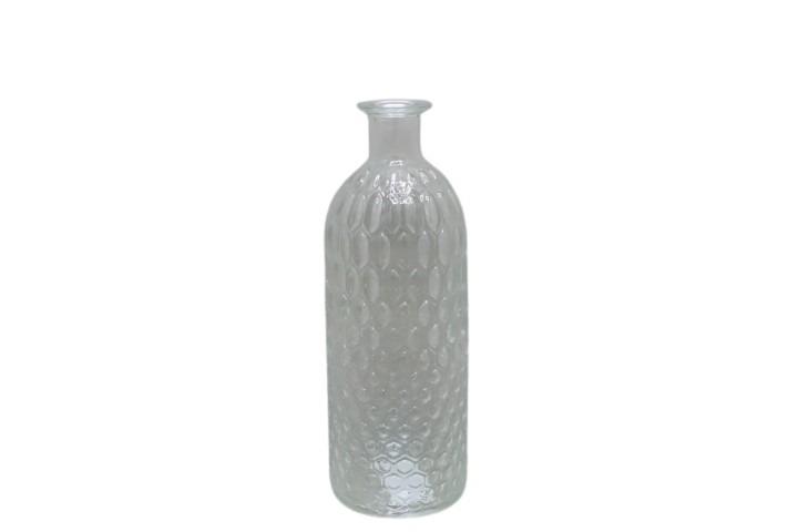 Glas-Tischvase klar Wabe D7cm H20cm