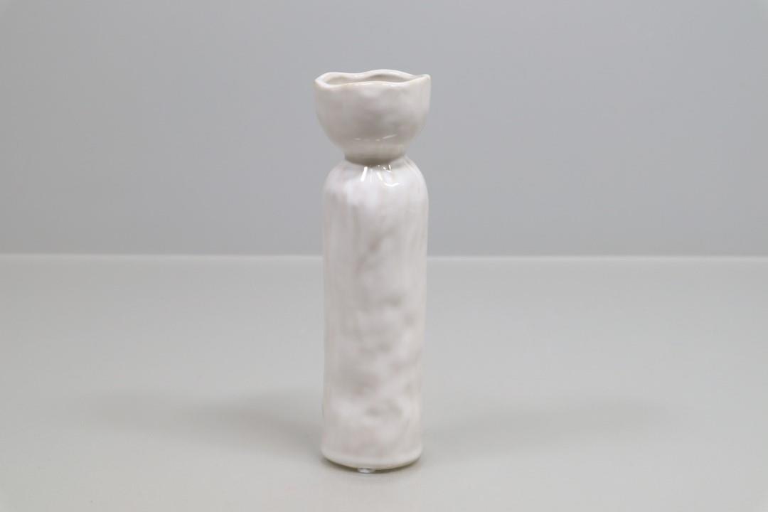 Vase Keramik weiß D6xH21cm