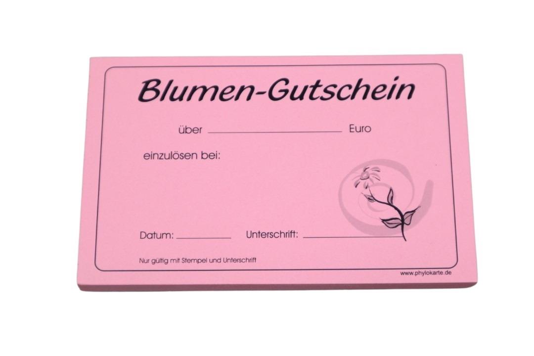 Blumen-Gutscheine 50 Stück einfarbig rosa