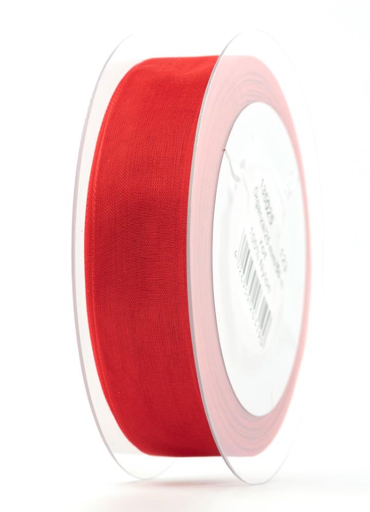 Band Beaury-Organdy 25 mm 50 Meter rot 123