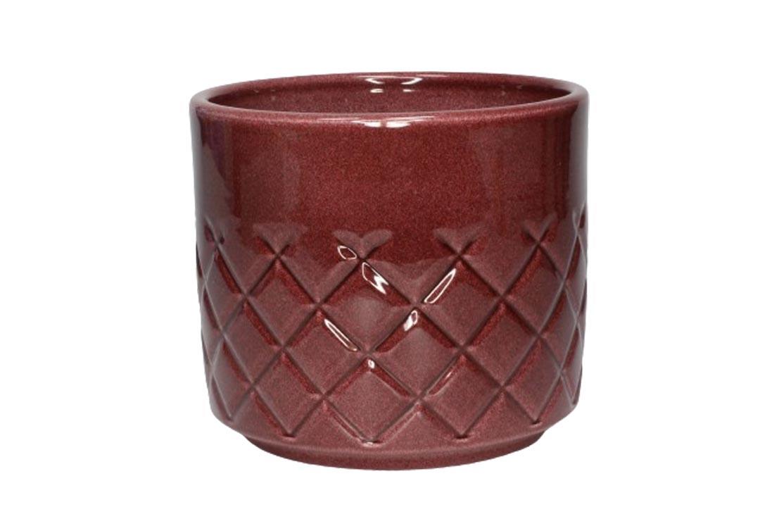 Keramikübertopf Crystal bordeaux-lasur D16cm